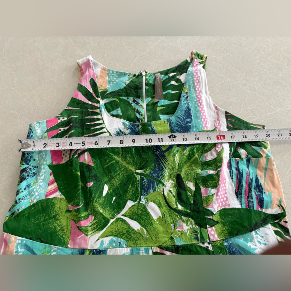 Coquette et Coquine Summer Floral Cotton Dress Forest Tropical Flared Sexy 1X - Picture 4 of 15